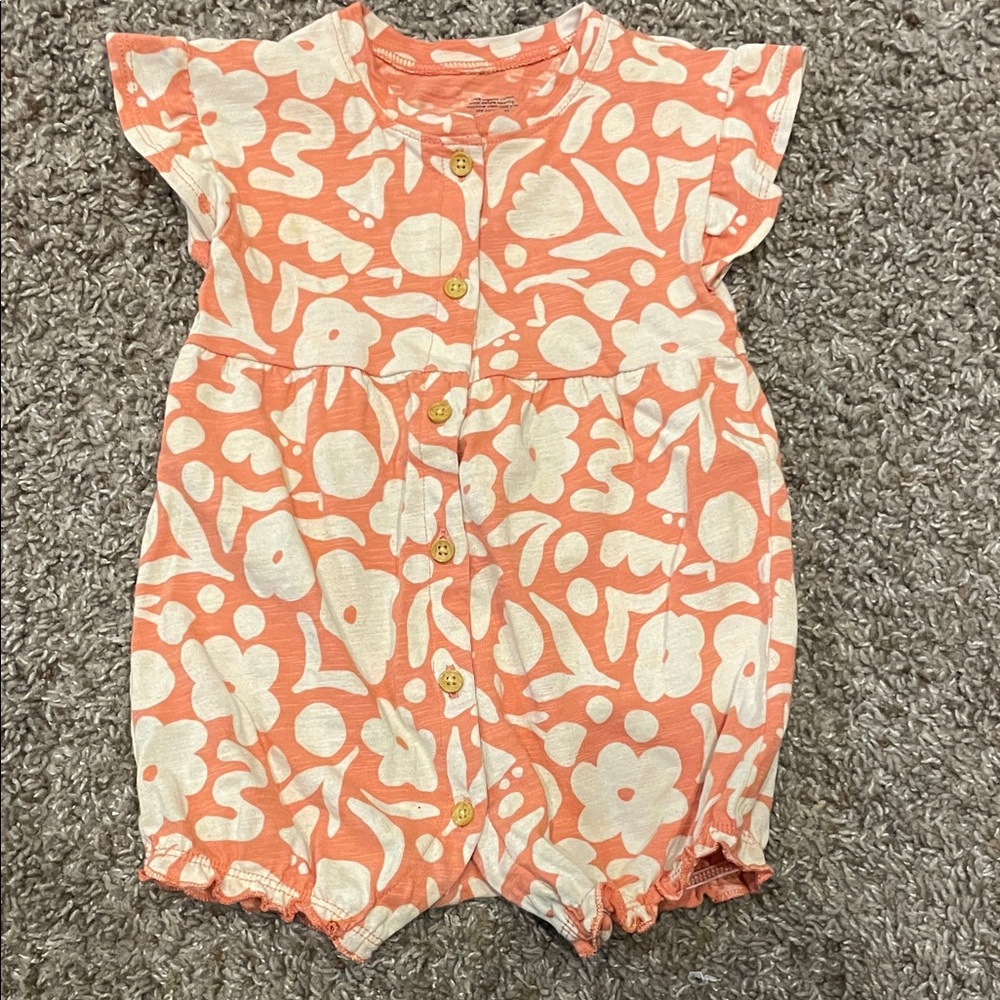 Floral Coral Kids Bodysuit
